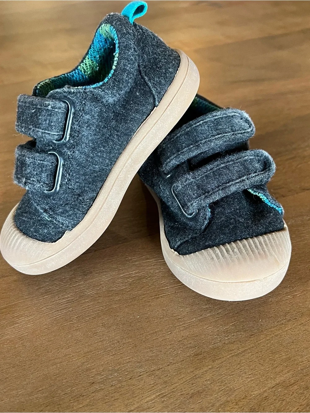 ⚡️3/$20 Charcoal Sneakers with Tan Soles - baby/toddler size 5